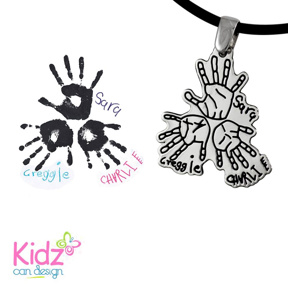Turn your kids' handprints into a gorgeous sterling silver pendant!