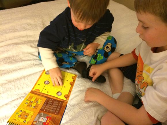 After a day full of exploring a new city, he boys had so much fun solving each challenge while realizing in our hotel room.