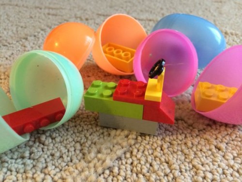 Legos in Easter Eggs