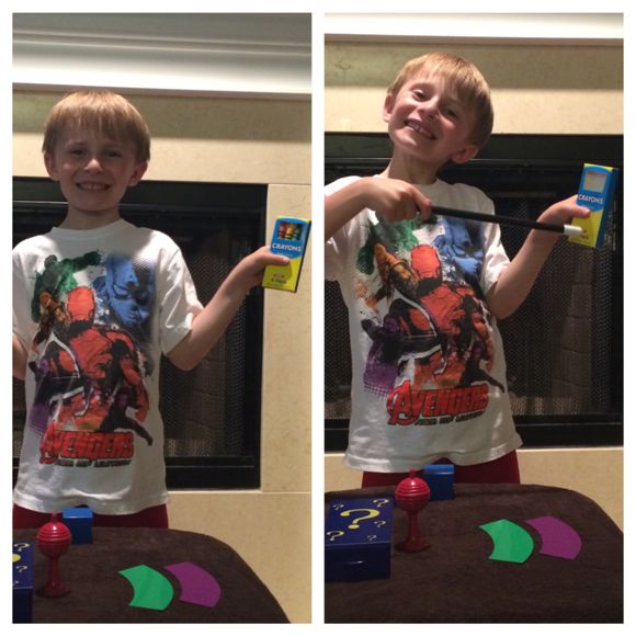 Tyler was so proud of himself when he mastered the disappearing crayons trick!