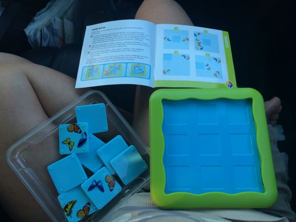 This game is compact making it easy to set up right on your lap in the car!