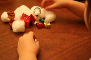 Charlie Brown Christmas Sensory Bin