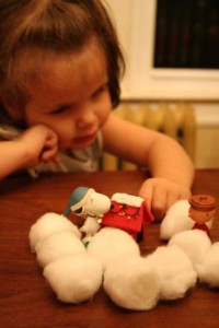 Charlie Brown Christmas Sensory Bin