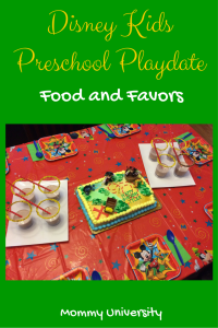 Disney Kids Preschool Playdate Food and Favors