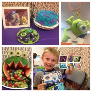 Here are some creative ideas from Monica's kids' Monsters Inc. party!