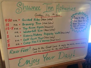 Shawnee Inn Calendar of Events